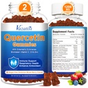 2 Pack Quercetin mit Bromelain Gummis, Quercetin mit Vitamin C Zink & Elderberry für Immunsystem & Allergy, Chewable & Vegan Gummies, Mischbeeren Flavor 120 Cts