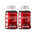 Vitamatic Glucosamin Chondroitin Gummis mit MSM & Vitamin E – Gelenkstütze – 60 Pectinbasierte Gummis pro Flasche – Paket von 2 (Gesamt 120 Zähler)