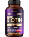 Biotin 10000mcg mit Silikon - Pharmazeutische Grade Biotin-Ergänzung für Damen - Haarwachstumsunterstützung, Haut und Nägel - Max Strength & 100% Bioverfügbarkeit - Made in USA - 120 Softgels, 120 Tage Versorgung