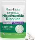 Nicotinamide Riboside 900,Résvératrol liposomique,Liposomal Nicotinamide Riboside,Supplément de résvératrol,Supplément de résvératrol pour les femmes hommes(1Pack/80 Capsules)