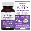 Organische 5-HTP - 200 mg | 99% 5HTP Konzentration, Plus Cofactor Vitamin B6 & Lion's Mane | Wasser Aus Bio Griffonia Samen | Unterstützt Stimmung, Kognition & Schlaf (60 Kapseln | 30 Servierungen)