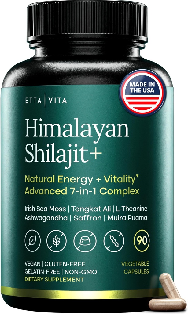 Urolithin-A Complex w Shilajit, Organic Sea Moss, Ashwagandha & Tongkat Ali, Natural Energy, Libido, Hormon Balance und Fokus für Männer & Frauen (Made in USA - 3. Partei getestet)