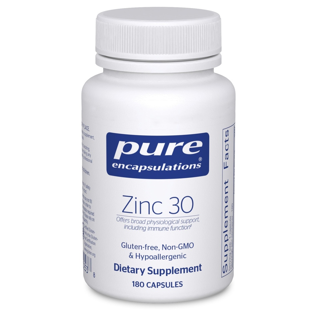 Reine Kapselungen Zink 30 mg - Ergänzung für Immunsystem Unterstützung, Wachstum und Entwicklung, und Wundheilung * - mit Zink Picolinat 30 mg - 180 Kapseln