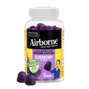 Airborne Elderberry + Zink & Vitamin C Gummis für Erwachsene, Immununterstützung Vitamin D & Zink Gummis mit leistungsstarken antioxidierenden Vitaminen C D & E - 50 Gummis, Elderberry Flavor