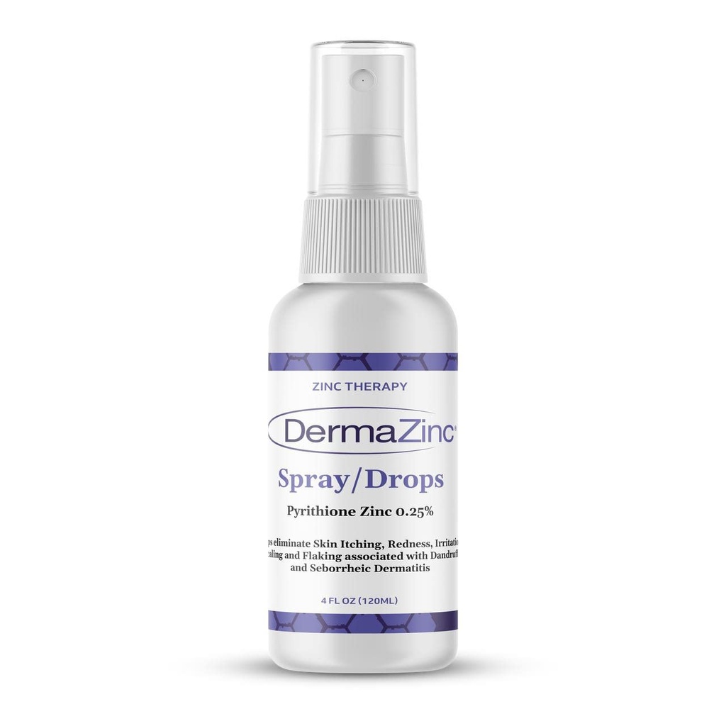 DermaZinc-Therapie Spray/Drops, Zink-Spray für Hautstörung Relief Tropfen für Psoriasis, Dermatitis, Eczema und andere Hautzustand Symptome, 4oz