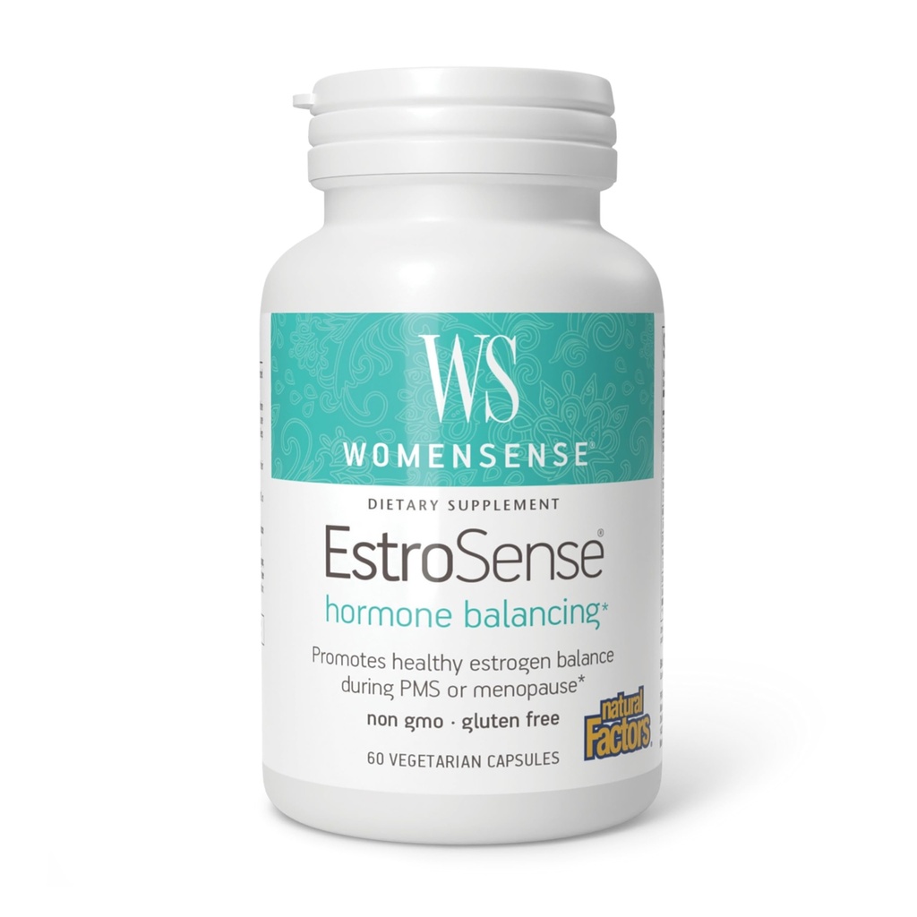 FemmesSense EstroSense par Facteurs Naturels, Supplément naturel pour soutenir l'équilibre œstrogène et hormonal pendant le SPM ou la ménopause, végétalien, non-OGM, 60 capsules