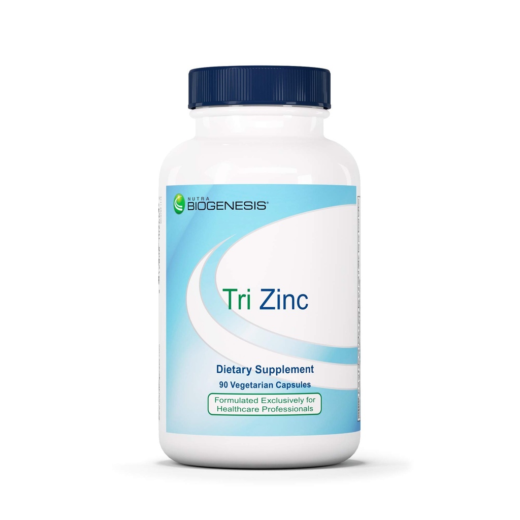 Nutra Biogenesis Tri Zink - Chelat Zink Glycinat Ergänzung für Männer und Frauen mit Kupfer für natürliche Immununterstützung und Hautgesundheit, 30mg Chelate pro Pille - 90 Kapseln