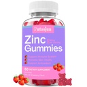 Zink-Gummien für Kinder & Erwachsene - Immununterstützung, hohe Absorption Vitamin C & Zink-Ergänzung, natürliche Erdbeer-Flamour, Sugar Free, Vegan - 60 Count