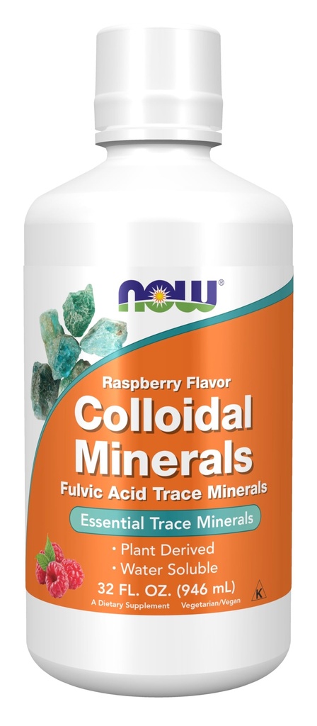 MAINTENANT compléments alimentaires, minéraux colloïdaux liquides, dérivés végétaux, minéraux traces essentiels, framboise, 32-Ounce