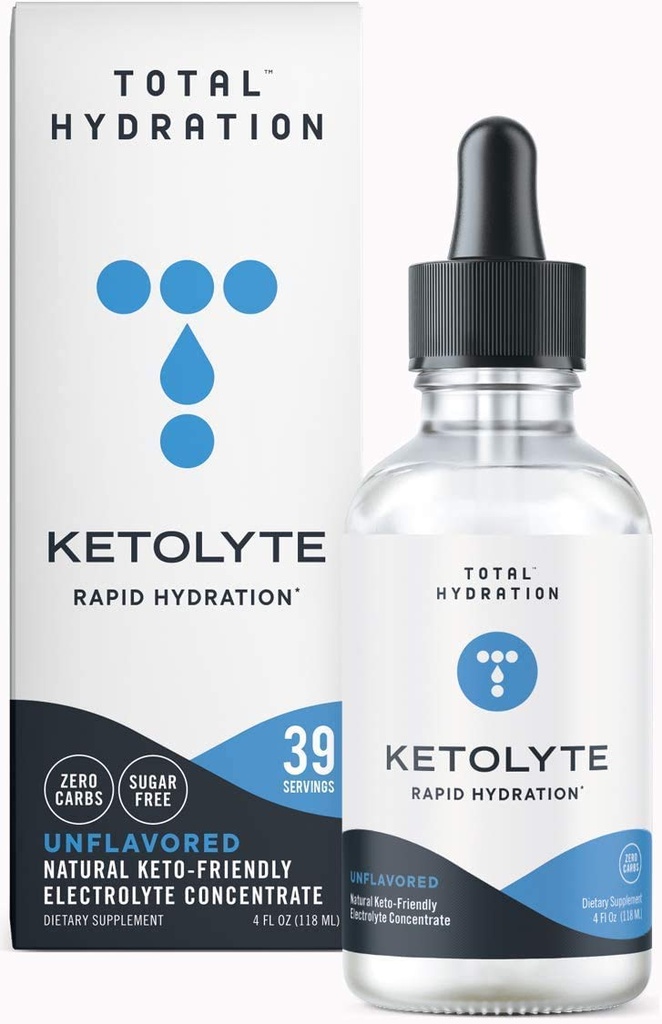Elektrolyt Supplement Bundle - Ketolyte Rapid Hydration Unflavored (39 Tropfen) + Daylyte Lemon Daily Hydration (39 Tropfen) - Sugar Free Trace Mineral Drops für Endurance, Verjüngung