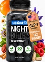 Night Bullets Weight Loss Pills für Damen und Herren, Stim-Free Nighttime Fat Burner, GLP-1 Support, Appetite Suppressant, Diätpillen mit Ashwagandha & CLA, 60 Kapseln