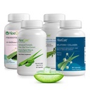 AloeCure Organic Aloe Vera Capsules Pack - 4 Pièces - Melatonine + Collagène, VeraFlex, Aloe Vera Capsules, Probiotique + Enzyme