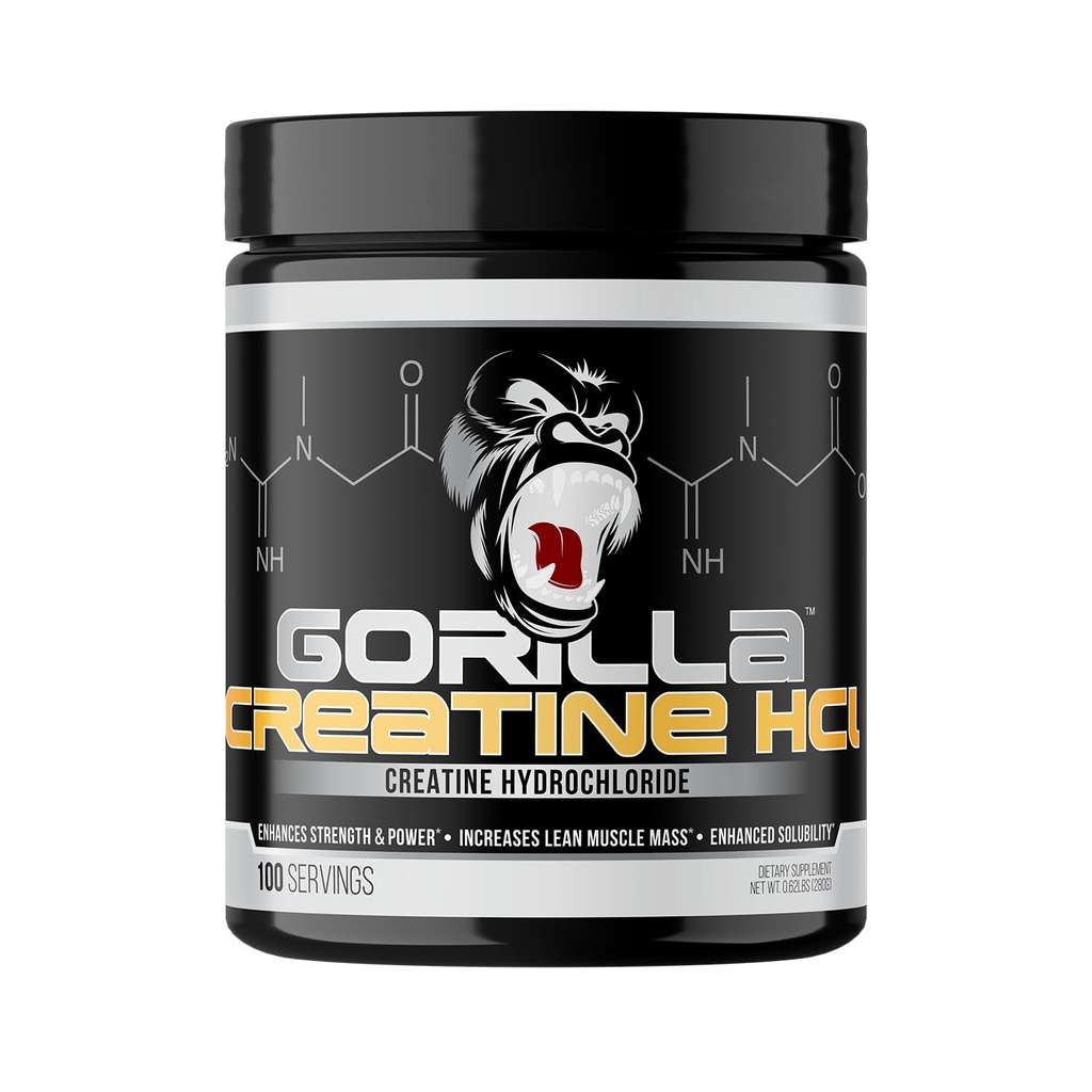Gorilla Mind CON-CR=T® Creatine HCl W/Pepsin, Non aromatisé.