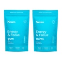 Neuro Energy & Focus Bundle - Peppermint Nootropic Gum (90ct) + Mints (90ct), Natural Caffeine, L-Theanine, B12 + B6, Sugar-Free Brain Unterstützung für Clarity & Energy