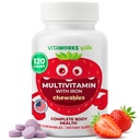 Kinder Multivitamin mit eisernen und mineralischen Chewable Tablets - Mixed Fruit Flavor - Vegetarisch, GMO-frei, nutfrei - Nahrungsergänzung - Verdauungsunterstützung für Kinder - 120 Chewables",