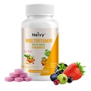 Heivy NEU Kinder Multivitamin Kaubar - 120 Tabletten für Knochen, Auge und Vitamin Gesundheit - unterstützt Wachstum und Entwicklung mit Vitamin D3, C & B-Komplex