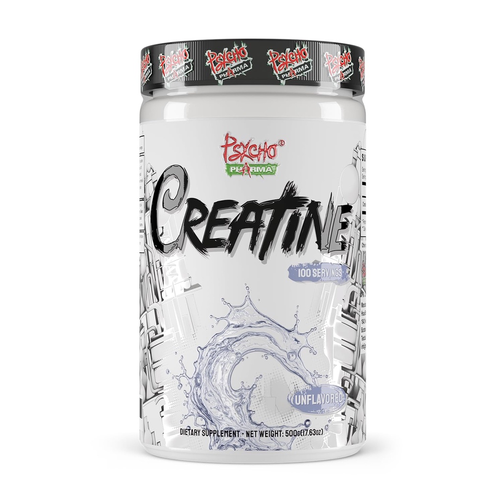 Psycho Pharma Créatine - 5g de Monohydrate de Créatine Premium par portion, 100 portions