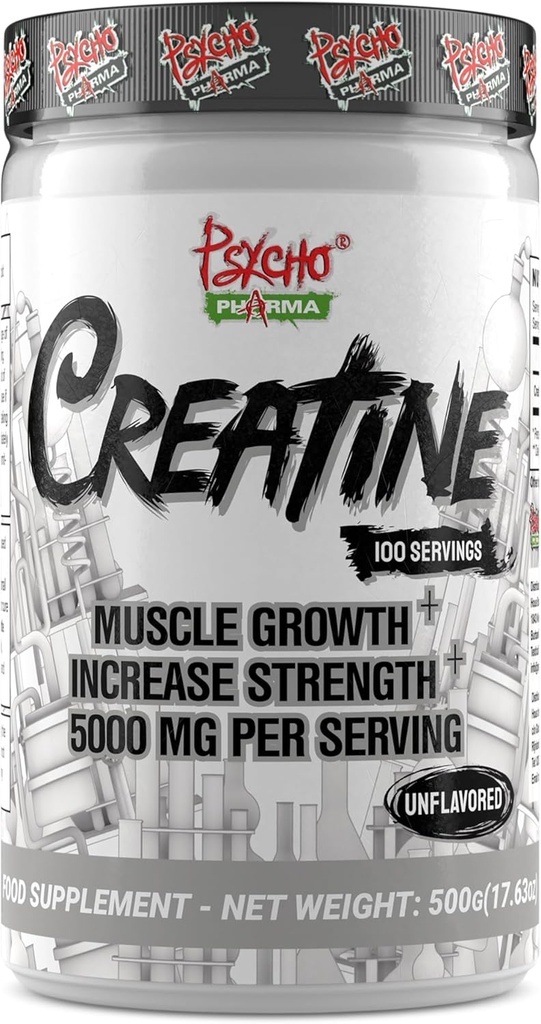 Psycho Pharma Creatine - 5g Premium Creatine Monohydrate pro Servierung, 100 Servietten