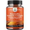 Boswellia Extract Capsules with Turmeric - Supplément avancé de soutien de la santé immunitaire - Turmeric & Boswellia Serrata Capsules 500mg par portion pour la désintoxication corporelle et les articulations saines - 90 Compte