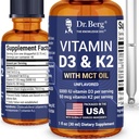 Dr. Berg Maximum Strength Vitamin D3 K2 Liquid Drops with MCT Oil – 5,000 IU Liquid Vitamin D3 with K2 – Supports Strong Bones, Heart, Energy, Immunity, and Overall Vitality* - Unflavored 1 Fl Oz