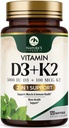 D3 K2 Vitamin - Vitamin D3 5000 IU Per Softgel - Hohe Potenz Vitamin D3 Nahrungsergänzung - 2-in-1-Komplexes Vitamin D & Vitamin K2 (MK7) - Leicht zu schlucken, Knochen & Immununterstützung - Bottled USA - 120 Softgels