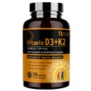 NATURE TARGET Vitamin D3 K2, High-Potency 10.000 IU D3, 100 mcg K2(MK-7) Beilage mit MCT, Am meisten absorbierbare Synergy-Formel, unterstützt Knochen, Calcium & Immune Health, 120 Kapseln