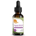 Zahler Vitamin D3 K2 Tropfen, Flüssigkeit D3 mit K2, 1000IU Vitamin D und 1000mcg K2 pro Portion, unterstützt Knochendichte und Calcium Absoprtion, 1Fl Oz.