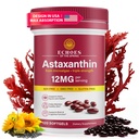 Astaxanthine 12mg – Astaxanthine naturelle de l'hématococcus Pluvialis, supplément antioxydant triple résistance pour support oculaire, cutané, articulaire et immunitaire (120 Nombre (paquet de 1))