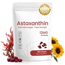 Astaxanthine suppléments 12mg, 180 Softgels, 6 mois d'approvisionnement