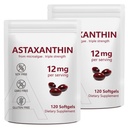 2 Pack Astaxanthin 12mg, Premium Astaxanthin Antioxidantien-Ergänzungen mit Antioxidantien-Aktivität, unterstützt Auge, Immune, Hautgesundheit, Interne Zirkulation