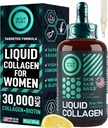 WILD FUEL Liquid Collagen Peptides with Biotin Vitamins for Hair Skin and Nails - 30,000mcg Liquid Collagen for Women and Men Plus Biotin - Lemon Flavor, up to 2-Month - 2 oz