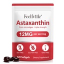 Astaxanthin-Ergänzungen, Astaxanthin 12mg, 120 Softgels Antioxidans Astaxantina-Ergänzung für Augen-, Haut-, Gelenk- und Immungesundheit, unterstützt innere Zirkulation & Herzgesundheit, Non-GMO & No Gluten