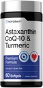 Horbäach Astaxanthin 12mg | mit CoQ-10 & Turmeric | 60 Softgels | Premium Formel | Non-GMO, Glutenfreie Ergänzung
