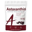 Astaxanthine 12mg, Vitamines cutanées Triple Strength pour les femmes ayant une activité antioxydante,Supporte l'immunité, la peau, la santé oculaire et articulaire,Promouvoir la circulation interne,Flaveur de chocolat,120 portions