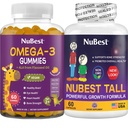 NuBest Bundle Bone Growth - Brain Growth: Omega 3 Gummis Tall New Look for Kids & Teens mit Calcium, Collagen, Kräuter, Omega 3 Flaxseed Oil