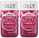 OLLY Ultra Femmes Multi Softgels, Overall Health and Immune Support, Omega-3s,Iron,Vitamines A,D,C,E,B12,Daily Multivitamin, 30 Jours d'approvisionnement -,60 Compte (paquet de 2)