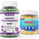 NEVISS Nicotinamid Gummis + Kids Omega 3 Gummis