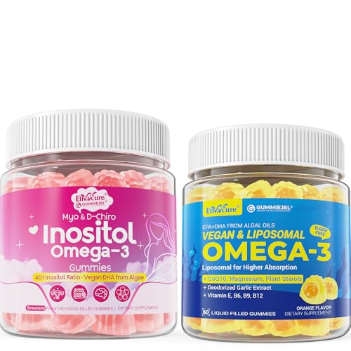 Vegan Omega-3 Gummis, Inositol + Omega-3 Gummis, 2 Pack
