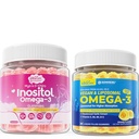 Vegan Omega-3 Gummis, Inositol + Omega-3 Gummis, 2 Pack