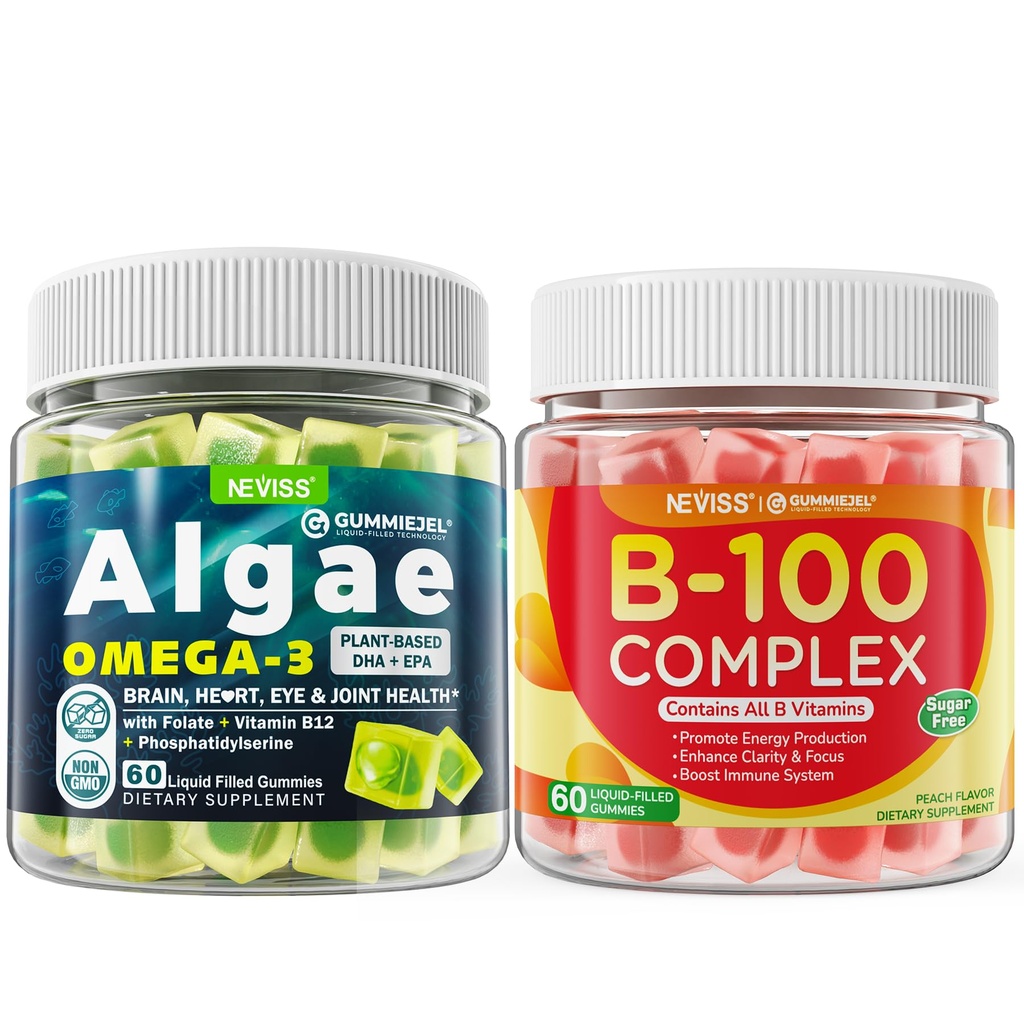 Oméga végétalien 3 Gummies+ Gommies complexes de vitamine B100