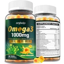 Omega-3-Ergänzungsgummis für Damen und Herren - 1000mg Vegan Omega3 DHA & EPA mit Kurkuma, Vitamin D3, K2, Citicoline für Gesamtgesundheit - Algenöl Omega 3 Fettsäuren-Ergänzungen, Zuckerfrei