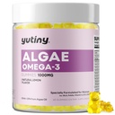 Vegan Omega 3 Gummie für Frauen, Algae Omega 3 1000mg Ergänzung mit DHA, EPA, GLA, Vitamin A, E, B12, Folate, Haut und Gehirn Gesundheit, Zuckerfrei, 60 Zähler