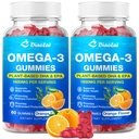 2 Pack Vegan Omega-3 Gummi für Erwachsene – Sugar-Free, Algae-Based DHA 600mg & EPA 300mg, mit Vitaminen A, C, E, Zink – Omega 3 Fish Oil Alternative, 120 Count