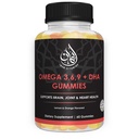 Halal Omega 3 6 9 + DHA Gummie für Erwachsene | Unterstützt Augen, Gehirn, Immun- & Herz-Gesundheit | Vegetarisch & Gluten Free| Vitamin C, Essential Fatty Acids & Plant-Based | 60 Count