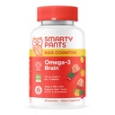 SmartyPants Kinder Vitamine Kognitive Omega-3 Brain Gummis mit DHA & EPA, Citrus Strawberry, 60 Zähler (30 Tage Versorgung)