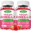Omega-3 Gummie Potent Algae Omega Quelle, Boost Brain, Augen- und Immunfunktion, mit DHA und EPA Vegan & Sugar Free, Erdbeeren Flavor, 120 Count