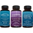 1250 mg Antarktis Krill Öl, Elderberry Vitamin C & Zink und 2.500 mg Triple-Strength Omega 3 Fish Oil Bundle, Bereitstellung Omega 3 EPA und DHA, Elderberry für Immununterstützung