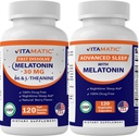 Vitamatic Melatonin 30mg Hergestellt mit B6, Magnesium, L-Theanin, L-Tryptophan, 5-HTP, GABA, Valerian, Kamille, Passion Flower, Ashwagandha & Black Pepper