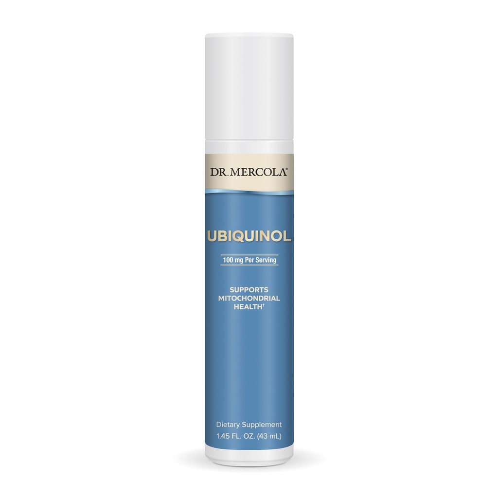 Dr. Mercola Ubiquinol Flüssigkeitspumpe, 1.45 Fl. Oz. (43 mL), Über 18 Portionen, Nahrungsergänzungsmittel, Unterstützt Mitochondriale Gesundheit, Non-GMO