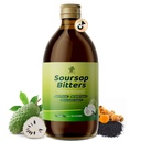 Soursop Bitters Liquid for Digestive Health,Gut Detox&Cleanse,Antioxidant,Immune Unterstützung,Skin Health-Pure 15 Herb Guanabana Tee mit schwarzem Seed,Moringa & Turmeric,98% hohe Absorption,Non-GMO 16 fl oz